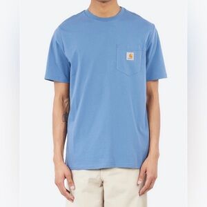 Carhartt Wip Men's Large Classic Blue Tee with Pocket